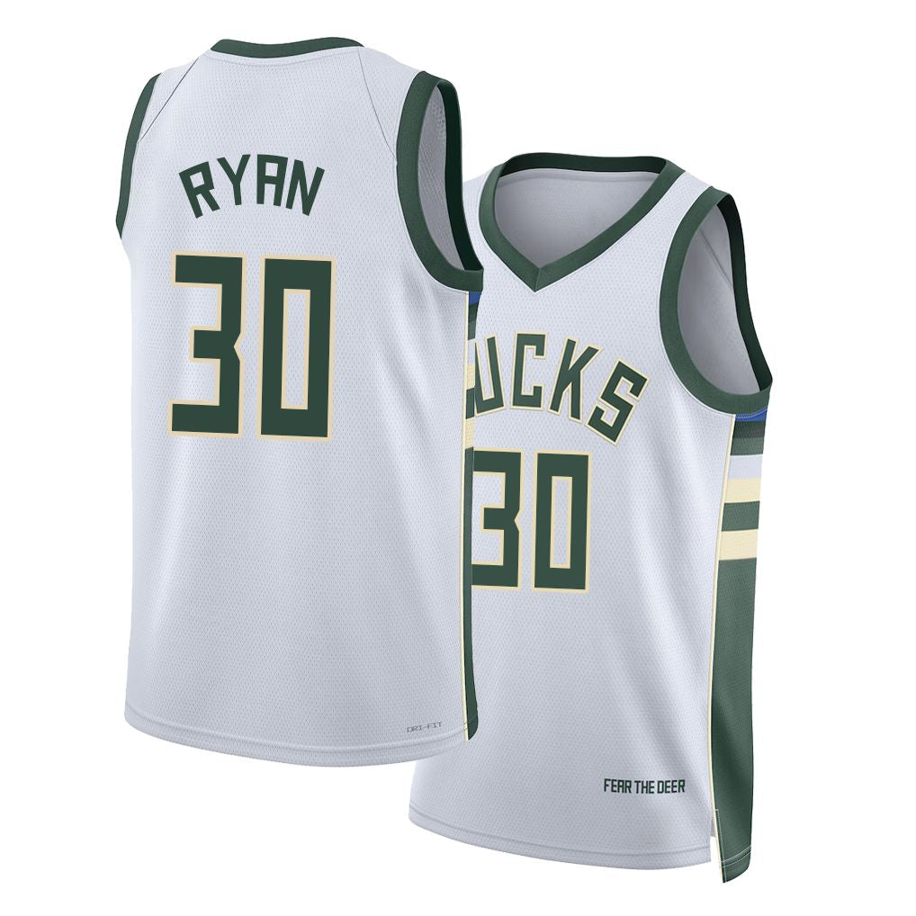 Milwaukee #30 Ryan Player Basketball Sleeveless White Jersey Cormac For Adult Youth