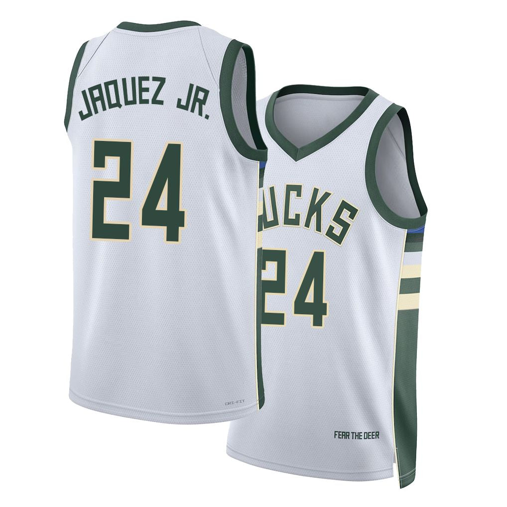 Milwaukee #24 Jaquez Jr. Player Basketball Sleeveless White Jersey Jaime For Adult Youth