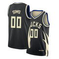 Milwaukee #00 Sims Player Basketball Sleeveless Black Jersey Jericho For Adult Youth