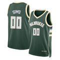 Milwaukee #00 Sims Player Basketball Sleeveless Green Jersey Jericho For Adult Youth