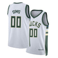 Milwaukee #00 Sims Player Basketball Sleeveless White Jersey Jericho For Adult Youth