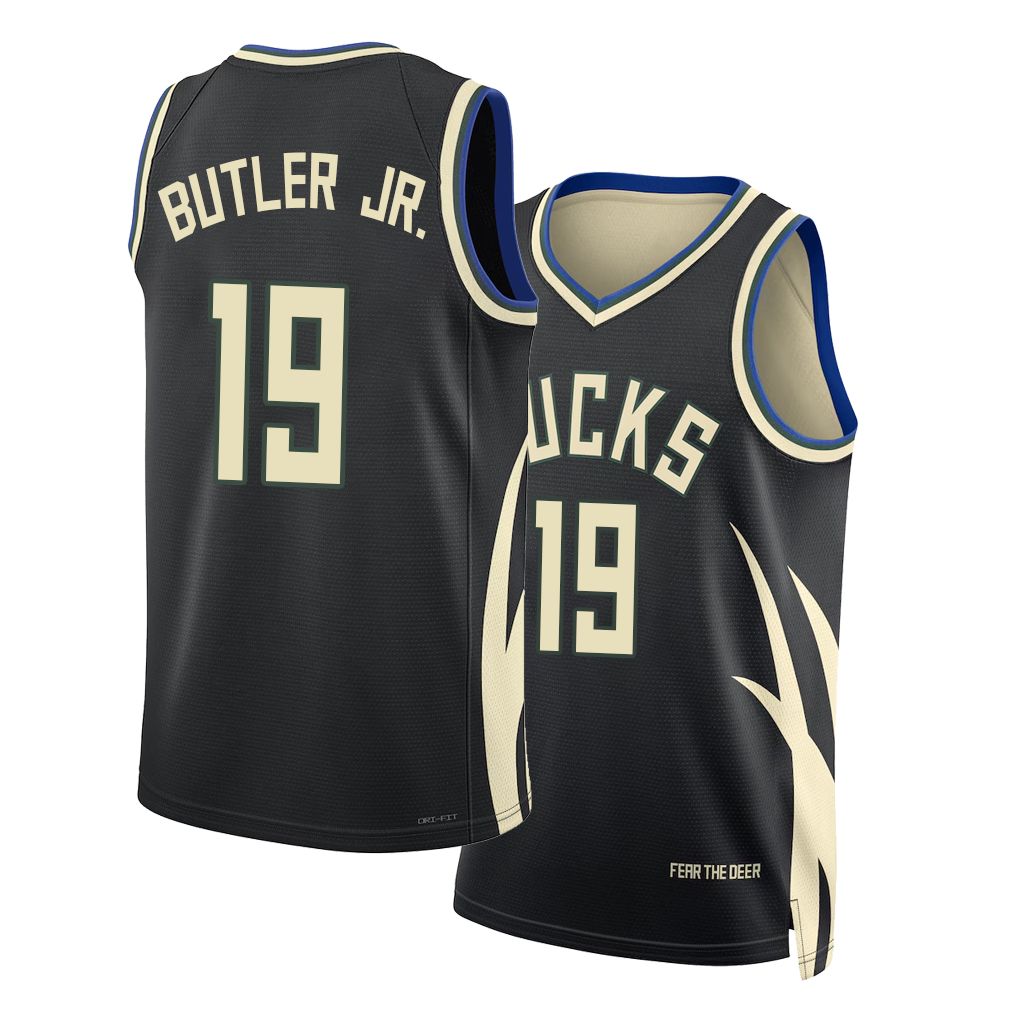 Milwaukee #19 Butler Jr. Player Basketball Sleeveless Black Jersey John For Adult Youth