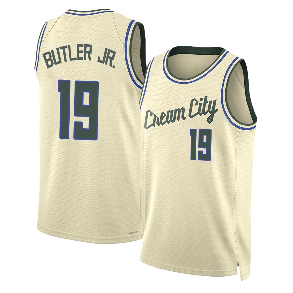 Milwaukee #19 Butler Jr. Player Basketball Sleeveless Cream Jersey John For Adult Youth