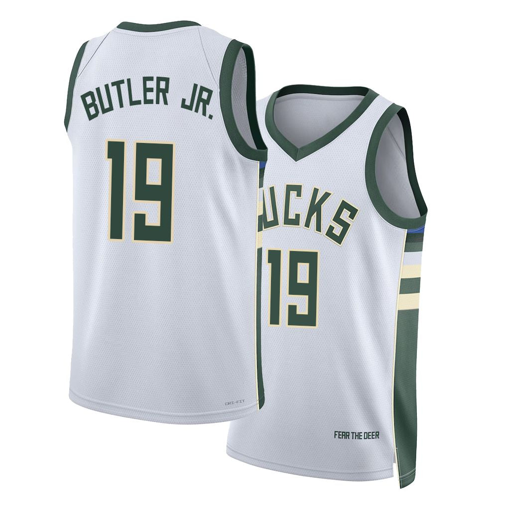 Milwaukee #19 Butler Jr. Player Basketball Sleeveless White Jersey John For Adult Youth