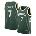 Milwaukee #7 Jones Player Basketball Sleeveless Green Jersey Kam For Adult Youth