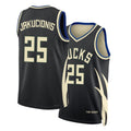Milwaukee #25 Jakucionis Player Basketball Sleeveless Black Jersey Kasparas For Adult Youth