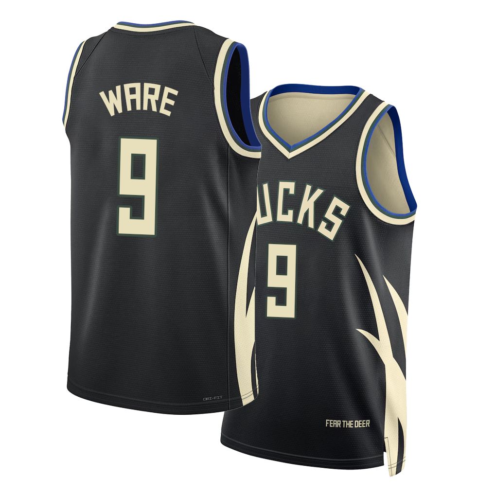 Milwaukee #9 Ware Player Basketball Sleeveless Black Jersey Kel'el For Adult Youth