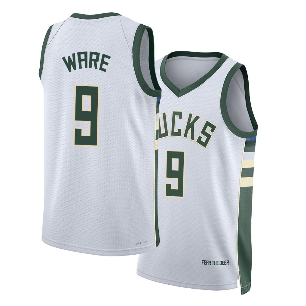 Milwaukee #9 Ware Player Basketball Sleeveless White Jersey Kel'el For Adult Youth