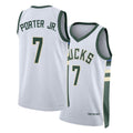 Milwaukee #7 Porter Jr. Player Basketball Sleeveless White Jersey Kevin For Adult Youth