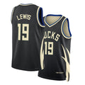 Milwaukee #19 Lewis Player Basketball Sleeveless Black Jersey Malique For Adult Youth