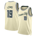 Milwaukee #19 Lewis Player Basketball Sleeveless Cream Jersey Malique For Adult Youth