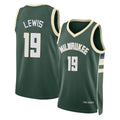 Milwaukee #19 Lewis Player Basketball Sleeveless Green Jersey Malique For Adult Youth