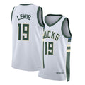 Milwaukee #19 Lewis Player Basketball Sleeveless White Jersey Malique For Adult Youth