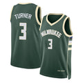 Milwaukee #3 Turner Player Basketball Sleeveless Green Jersey Myles For Adult Youth
