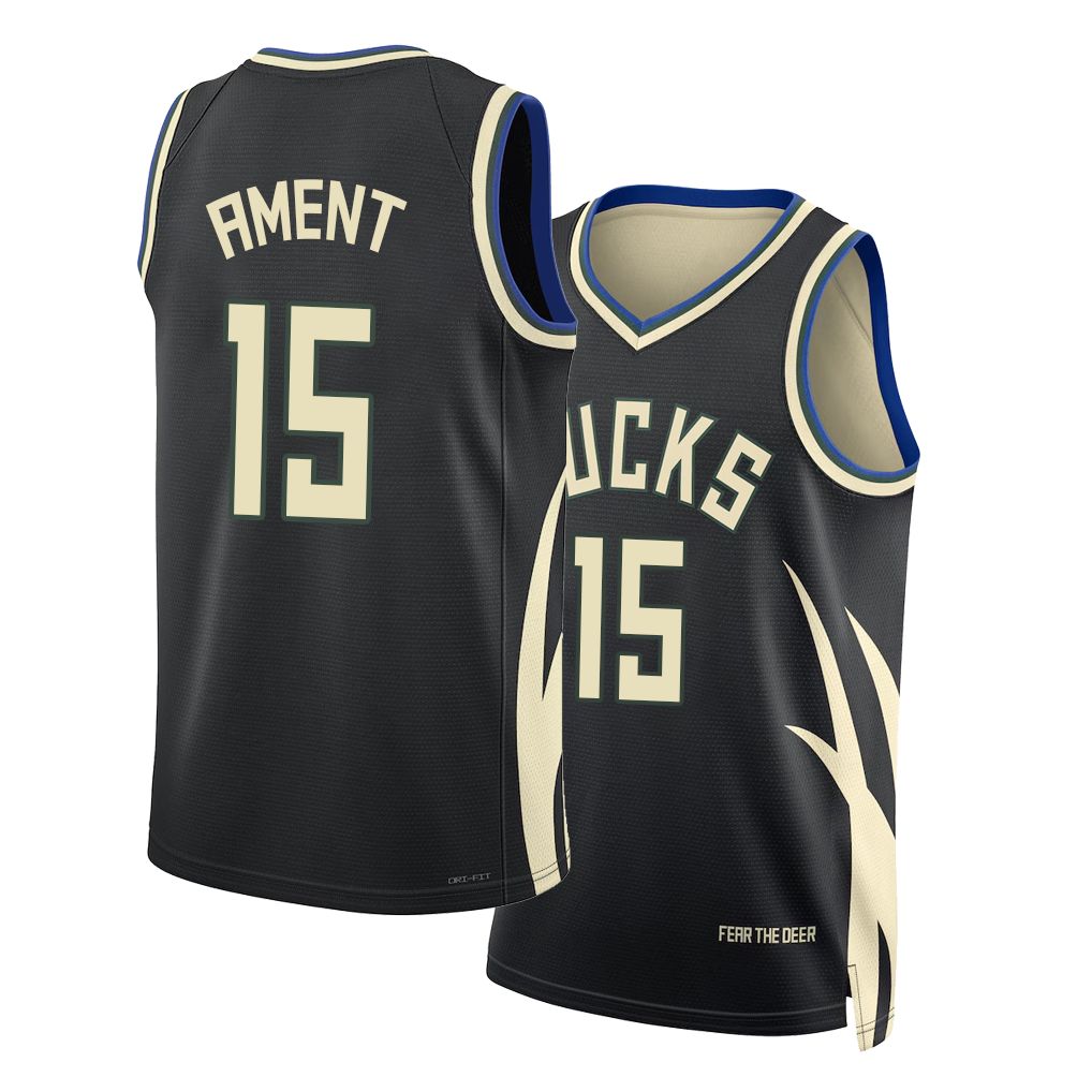 Milwaukee #15 Ament Player Basketball Sleeveless Black Jersey Nate For Adult Youth