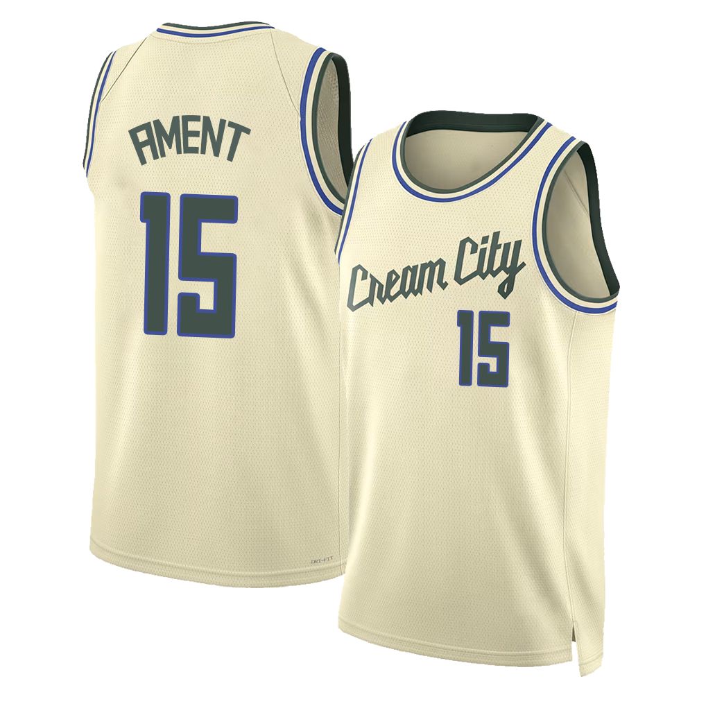 Milwaukee #15 Ament Player Basketball Sleeveless Cream Jersey Nate For Adult Youth