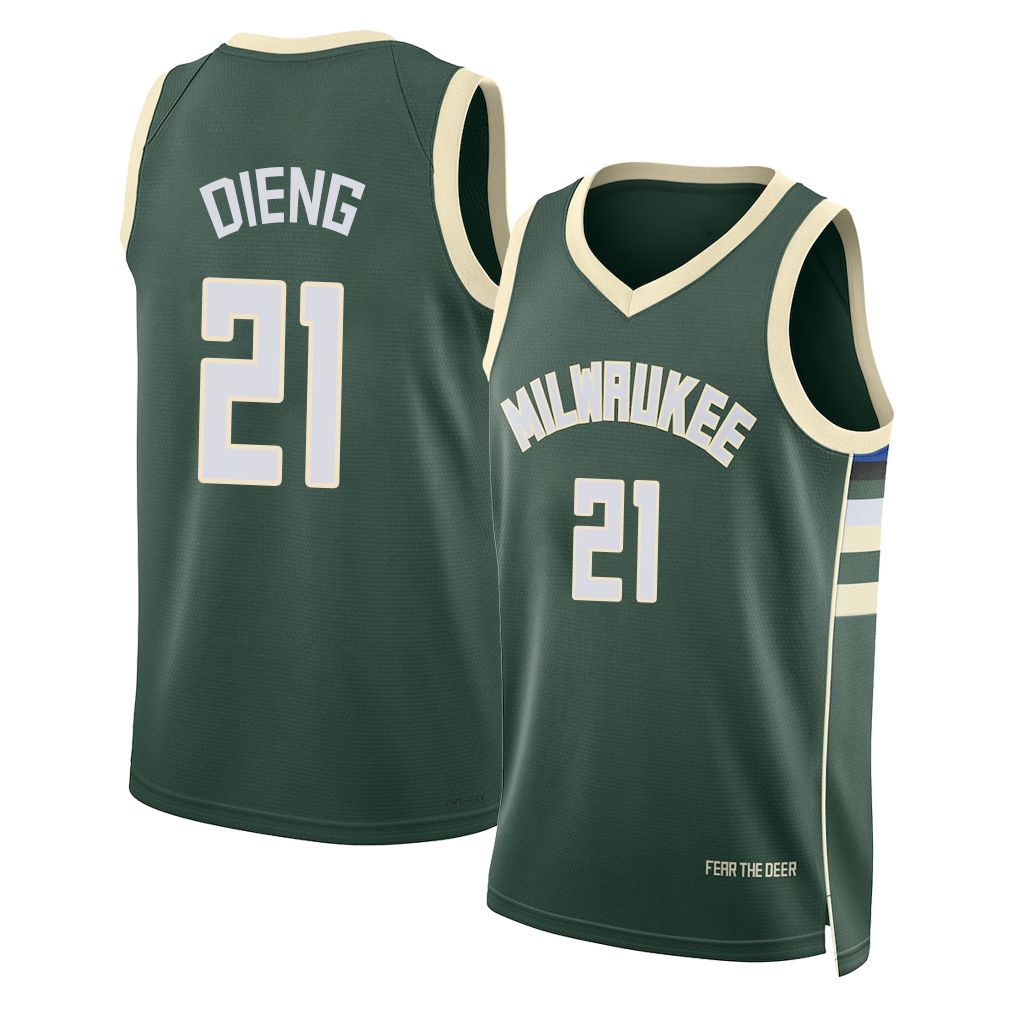 Milwaukee #21 Dieng Player Basketball Sleeveless Green Jersey Ousmane For Adult Youth