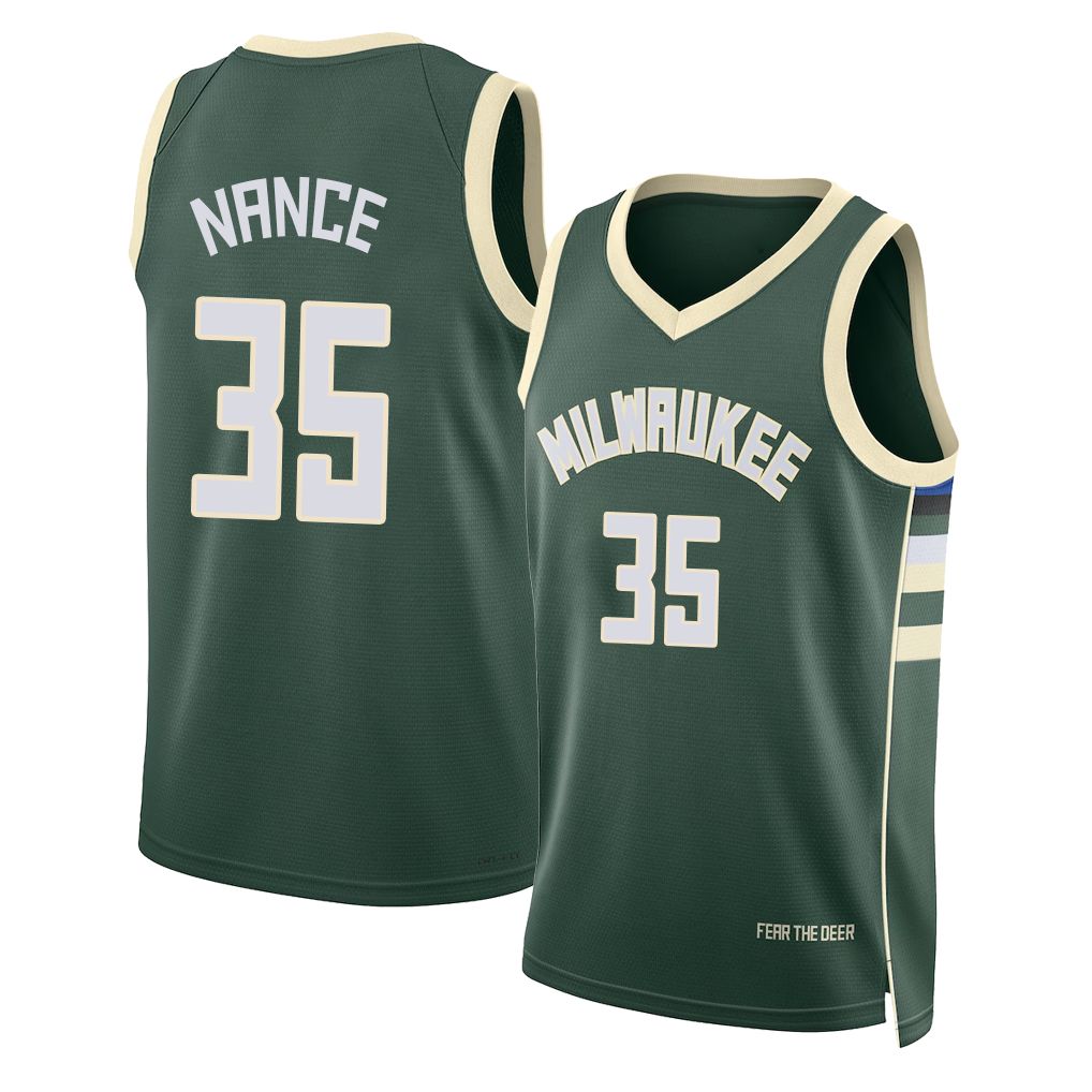 Milwaukee #35 Nance Player Basketball Sleeveless Green Jersey Pete For Adult Youth