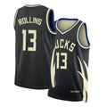 Milwaukee #13 Rollins Player Basketball Sleeveless Black Jersey Ryan For Adult Youth