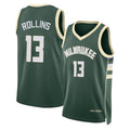 Milwaukee #13 Rollins Player Basketball Sleeveless Green Jersey Ryan For Adult Youth