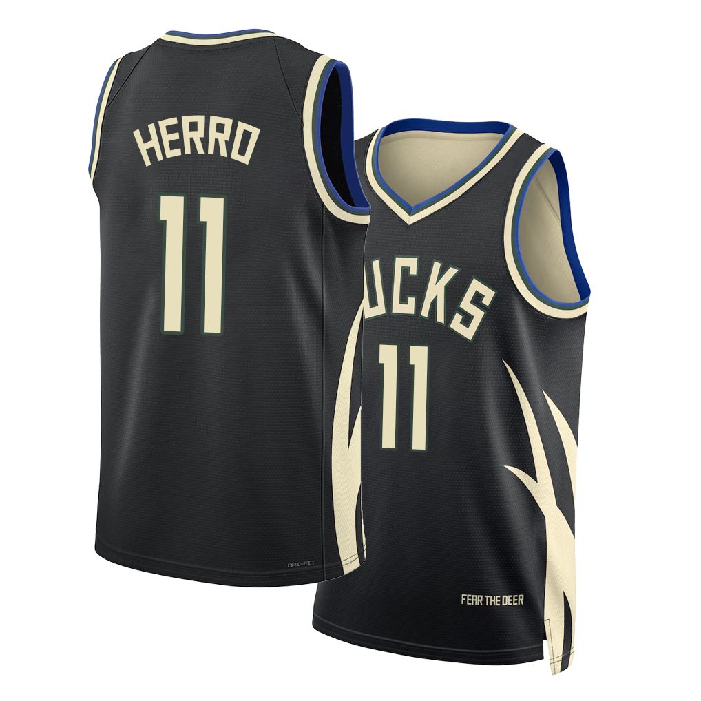 Milwaukee #11 Herro Player Basketball Sleeveless Black Jersey Tyler For Adult Youth