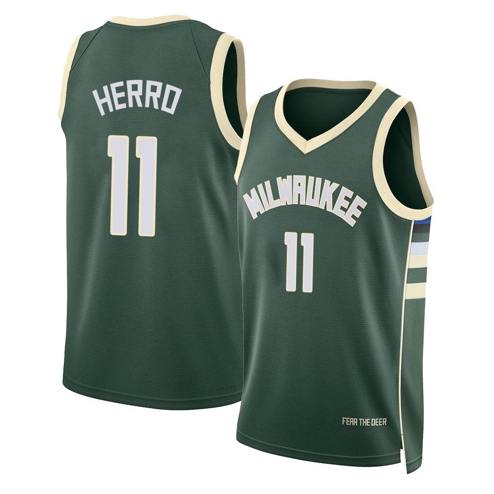 Milwaukee #11 Herro Player Basketball Sleeveless Green Jersey Tyler For Adult Youth