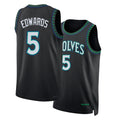 Minnesota #5 Edwards Player Basketball Sleeveless Black Jersey Anthony For Adult Youth