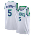 Minnesota #5 Edwards Player Basketball Sleeveless White Jersey Anthony For Adult Youth
