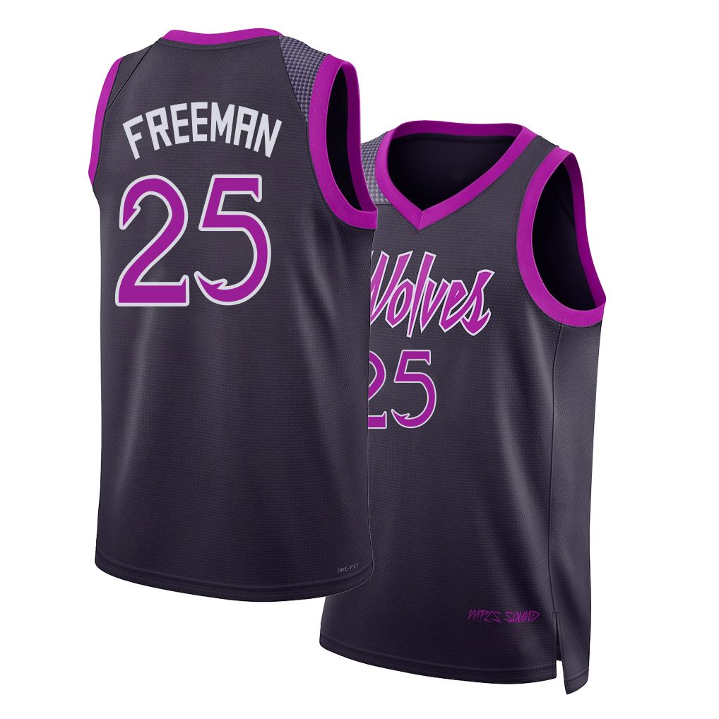 Minnesota #25 Freeman Player Basketball Sleeveless Black Jersey Enrique For Adult Youth