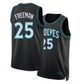 Minnesota #25 Freeman Player Basketball Sleeveless Black Jersey Enrique For Adult Youth