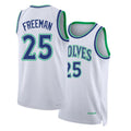 Minnesota #25 Freeman Player Basketball Sleeveless White Jersey Enrique For Adult Youth