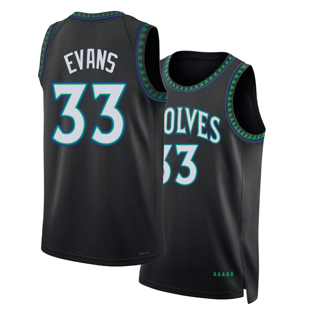 Minnesota #33 Evans Player Basketball Sleeveless Black Jersey Isaiah For Adult Youth