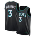Minnesota #3 McDaniels Player Basketball Sleeveless Black Jersey Jaden For Adult Youth