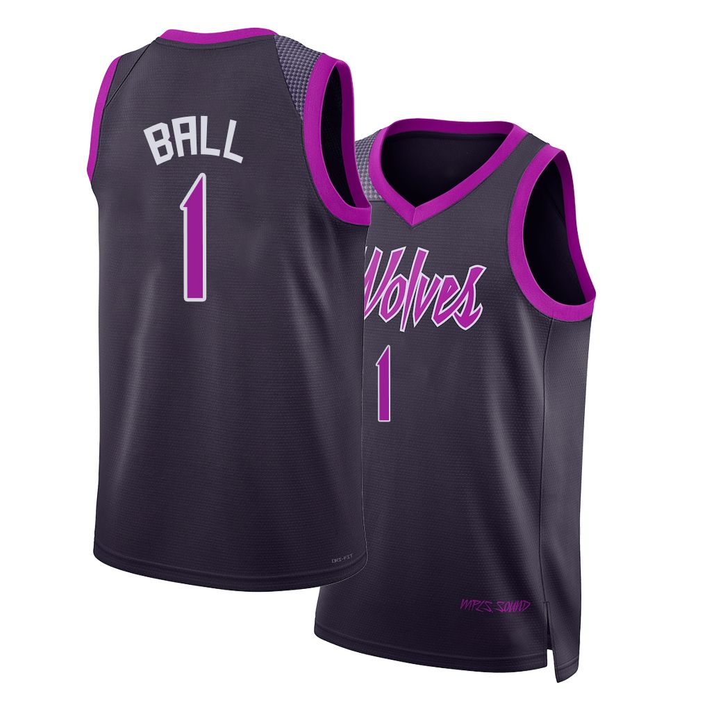 Minnesota #1 Ball Player Basketball Sleeveless Black Jersey LaMelo For Adult Youth