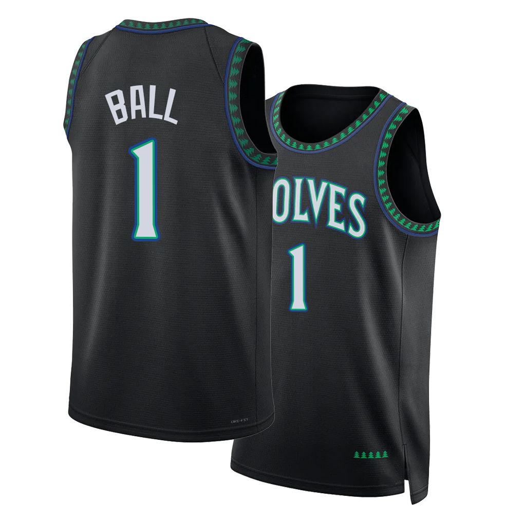 Minnesota #1 Ball Player Basketball Sleeveless Black Jersey LaMelo For Adult Youth