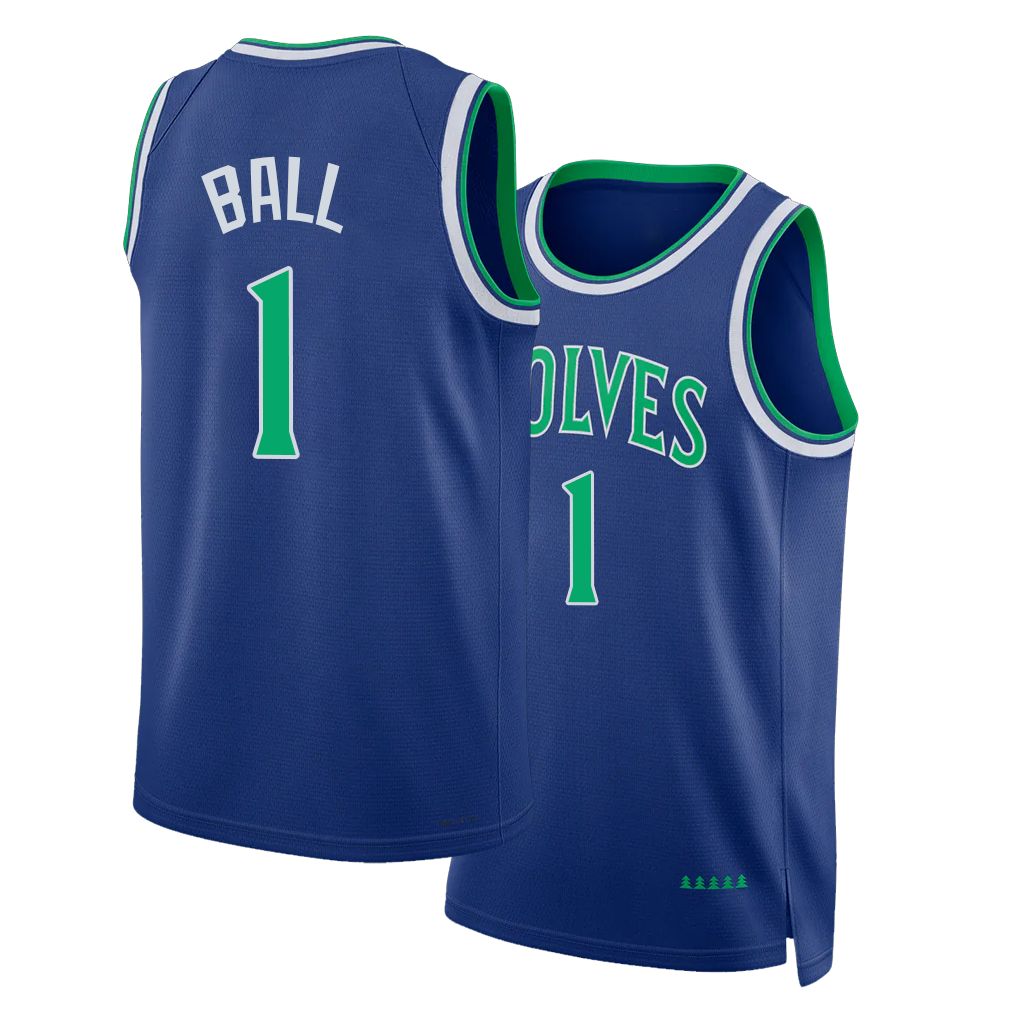 Minnesota #1 Ball Player Basketball Sleeveless Blue Jersey LaMelo  For Adult Youth