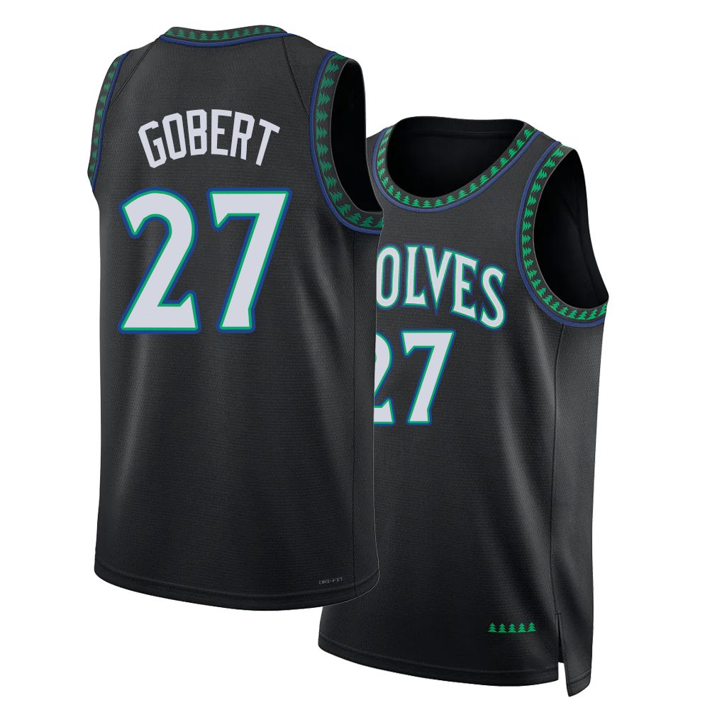 Minnesota #27 Gobert Player Basketball Sleeveless Black Jersey Rudy For Adult Youth