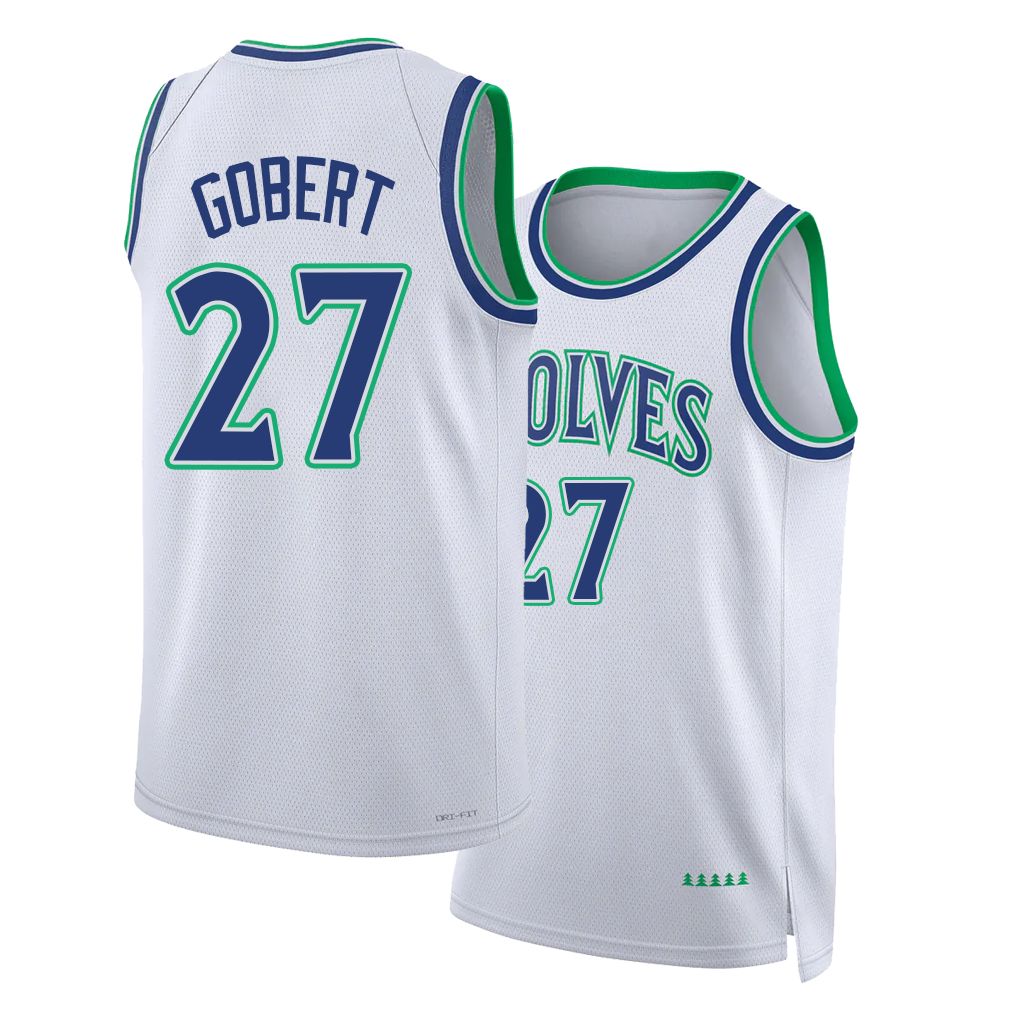 Minnesota #27 Gobert Player Basketball Sleeveless White Jersey Rudy For Adult Youth