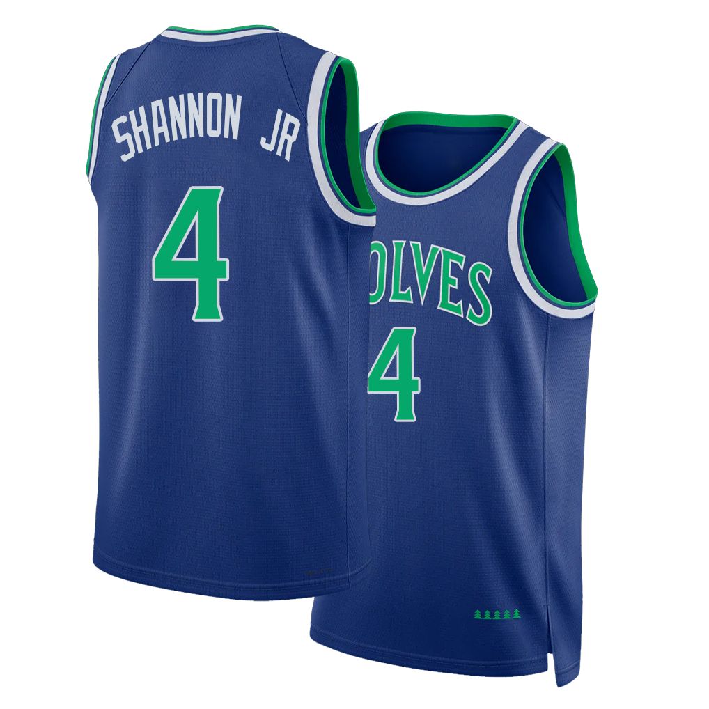 Minnesota #4 Shannon Jr Player Basketball Sleeveless Blue Jersey Terrence For Adult Youth
