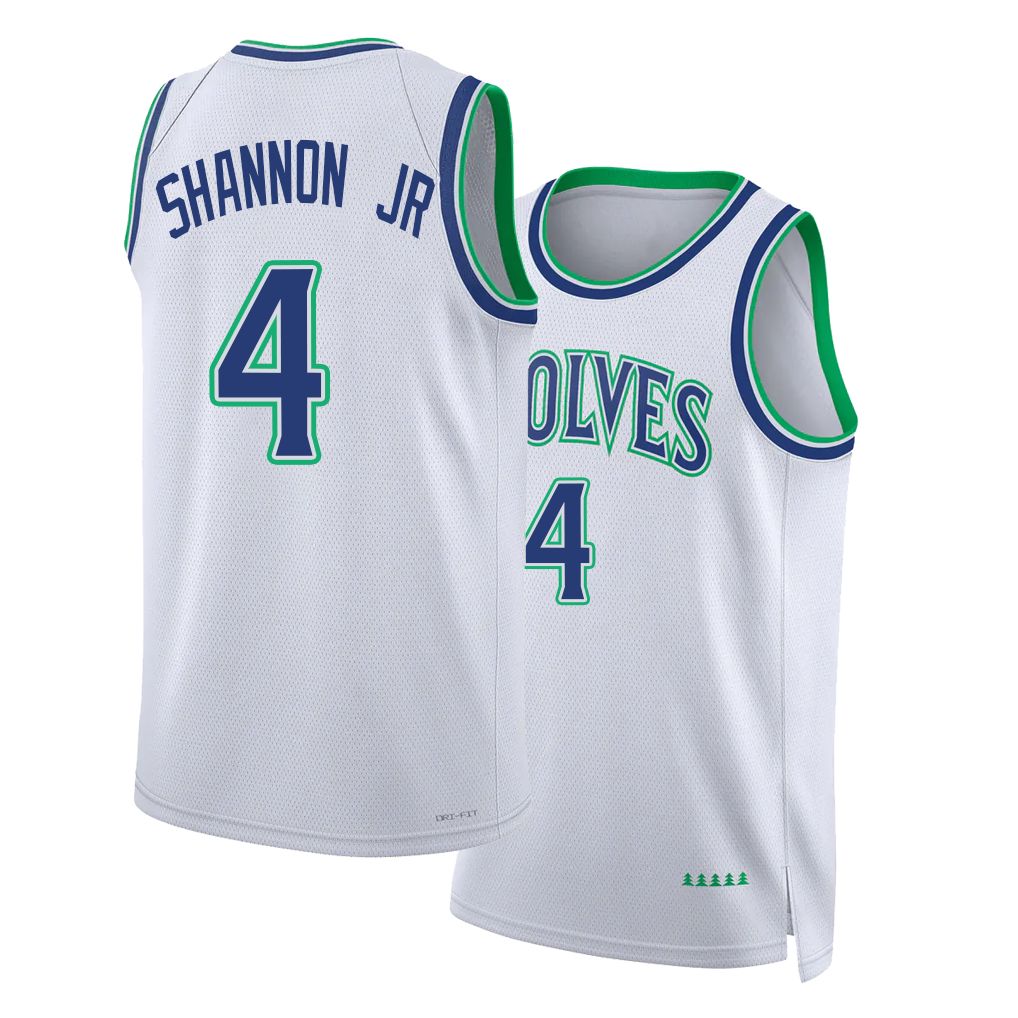 Minnesota #4 Shannon Jr Player Basketball Sleeveless White Jersey Terrence For Adult Youth
