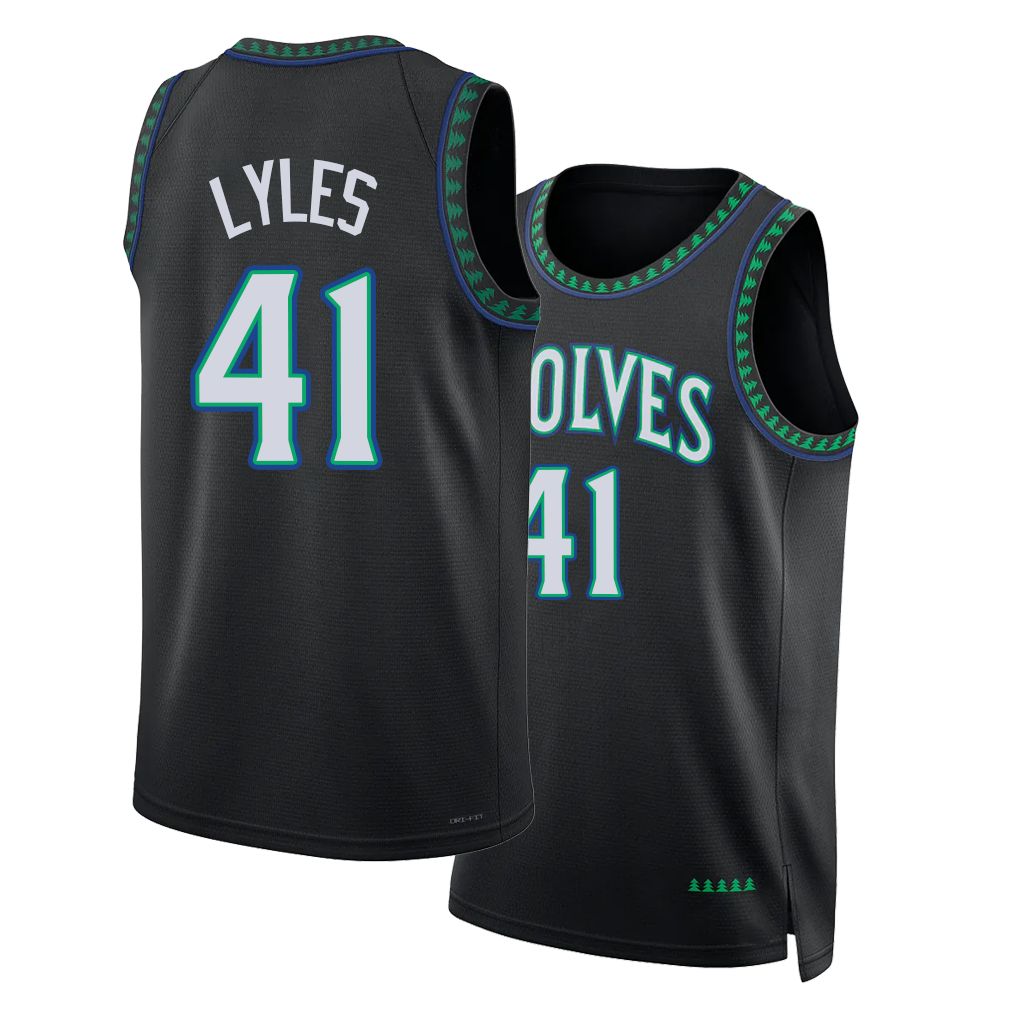 Minnesota #41 Lyles Player Basketball Sleeveless Black Jersey Trey For Adult Youth