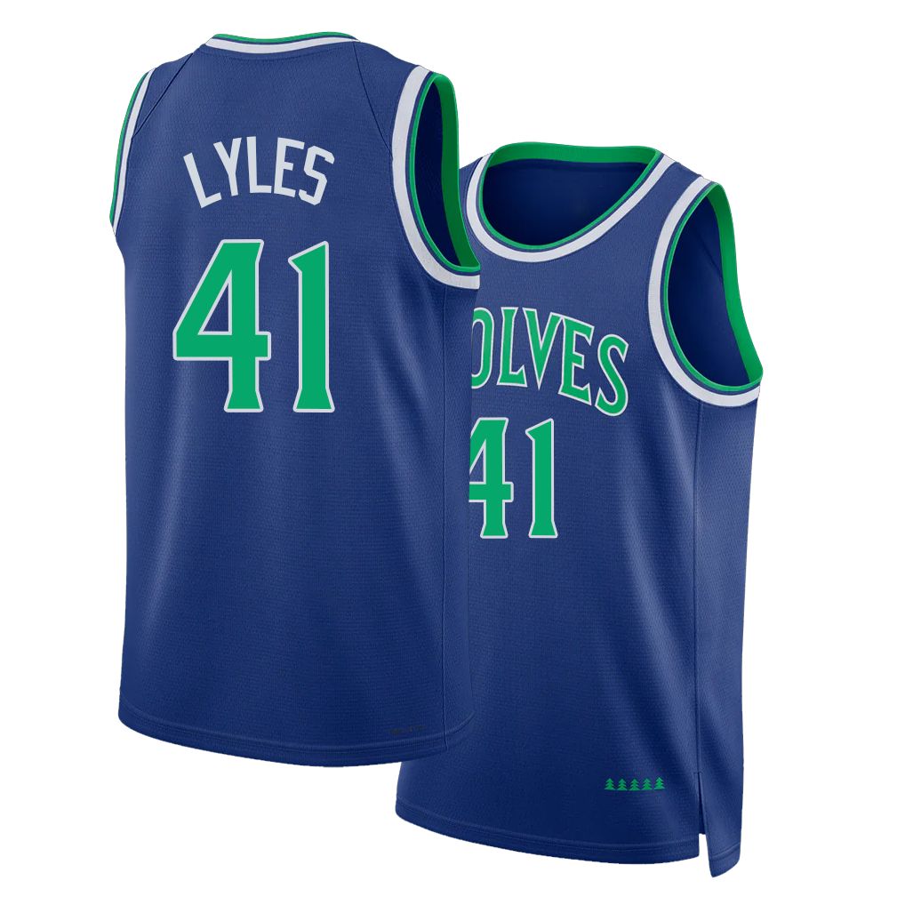 Minnesota #41 Lyles Player Basketball Sleeveless Blue Jersey Trey For Adult Youth