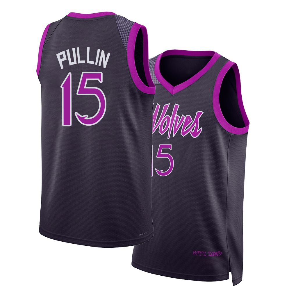 Minnesota #15 Pullin Player Basketball Sleeveless Black Jersey Zyon For Adult Youth