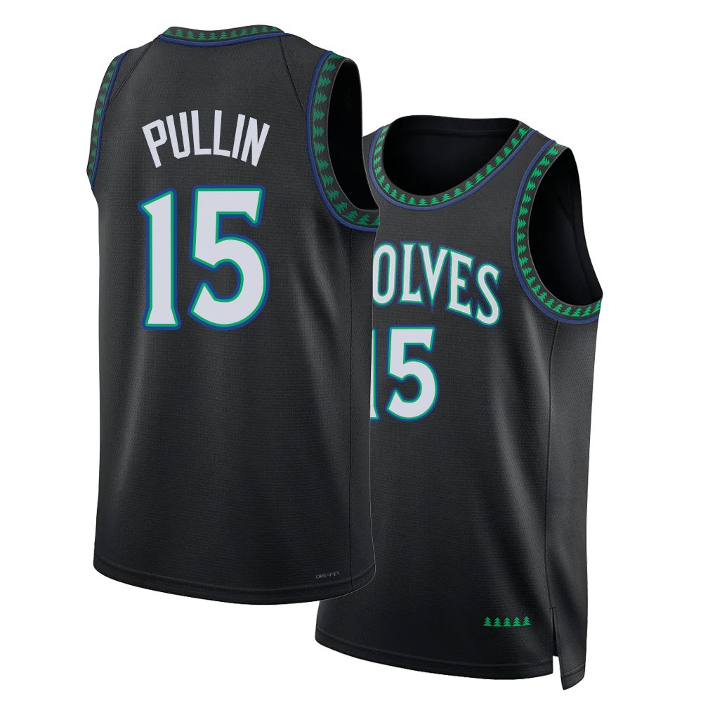 Minnesota #15 Pullin Player Basketball Sleeveless Black Jersey Zyon For Adult Youth