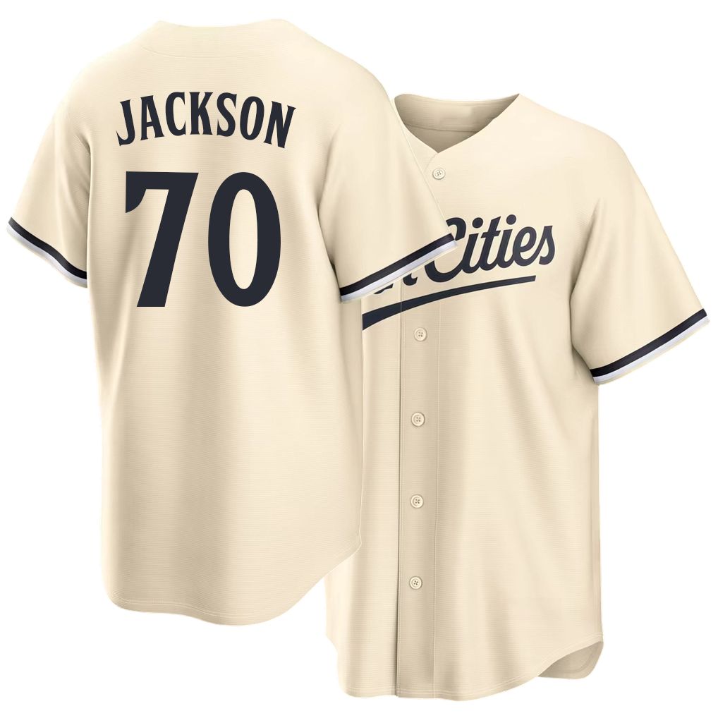 Minnesota #70 Jackson Player Baseball Short Sleeve Cream Jersey Alex For Men Women Youth Gift