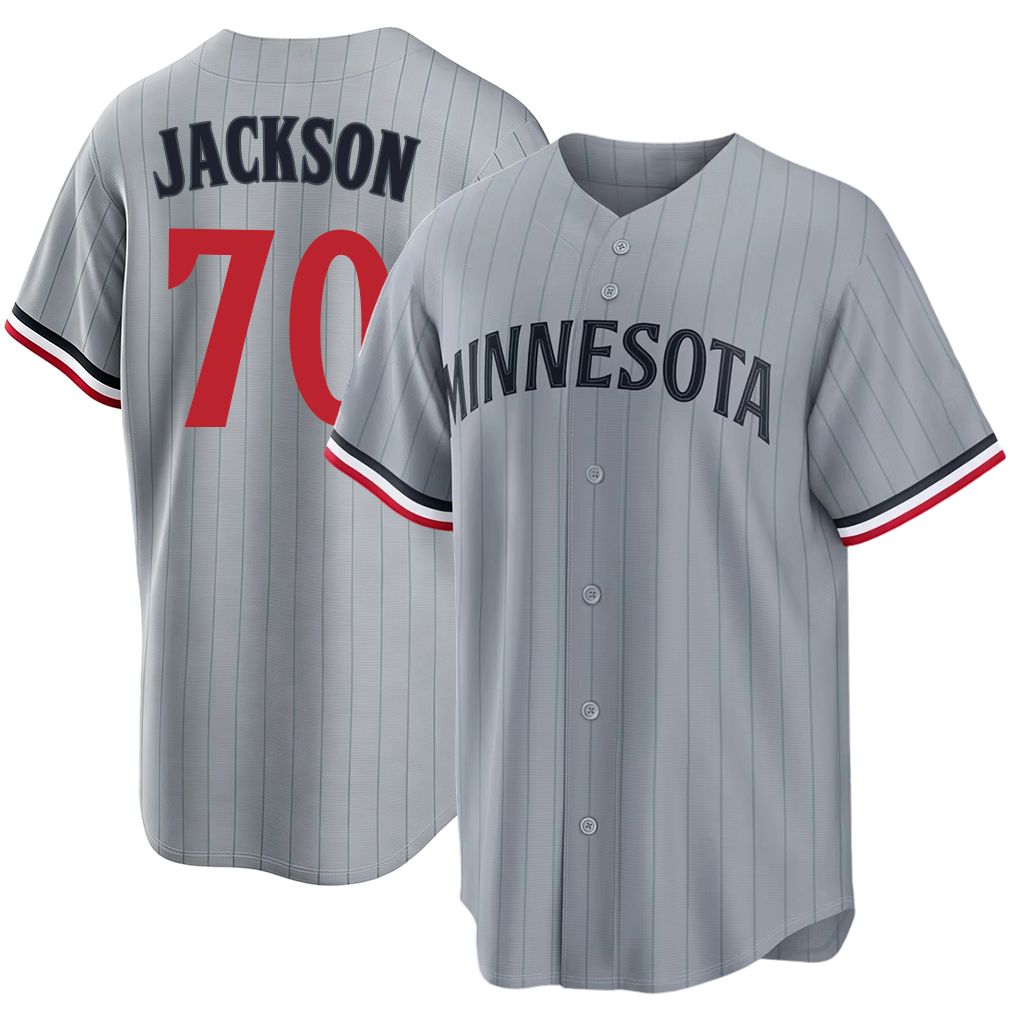 Minnesota #70 Jackson Player Baseball Short Sleeve Gray Jersey Alex For Men Women Youth Gift