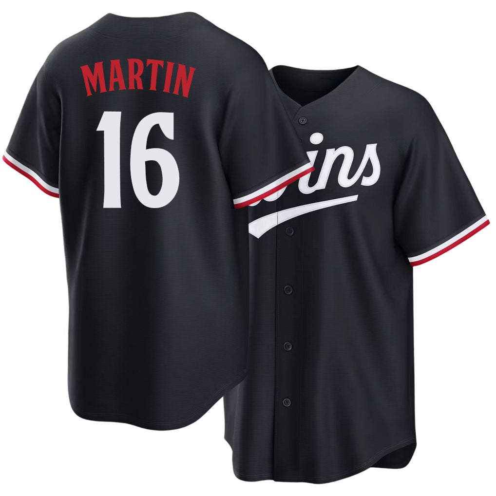 Minnesota #16 Martin Player Baseball Short Sleeve Navy Jersey Austin For Men Women Youth Gift
