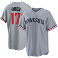 Minnesota #17 Ober Player Baseball Short Sleeve Gray Jersey Bailey For Men Women Youth Gift