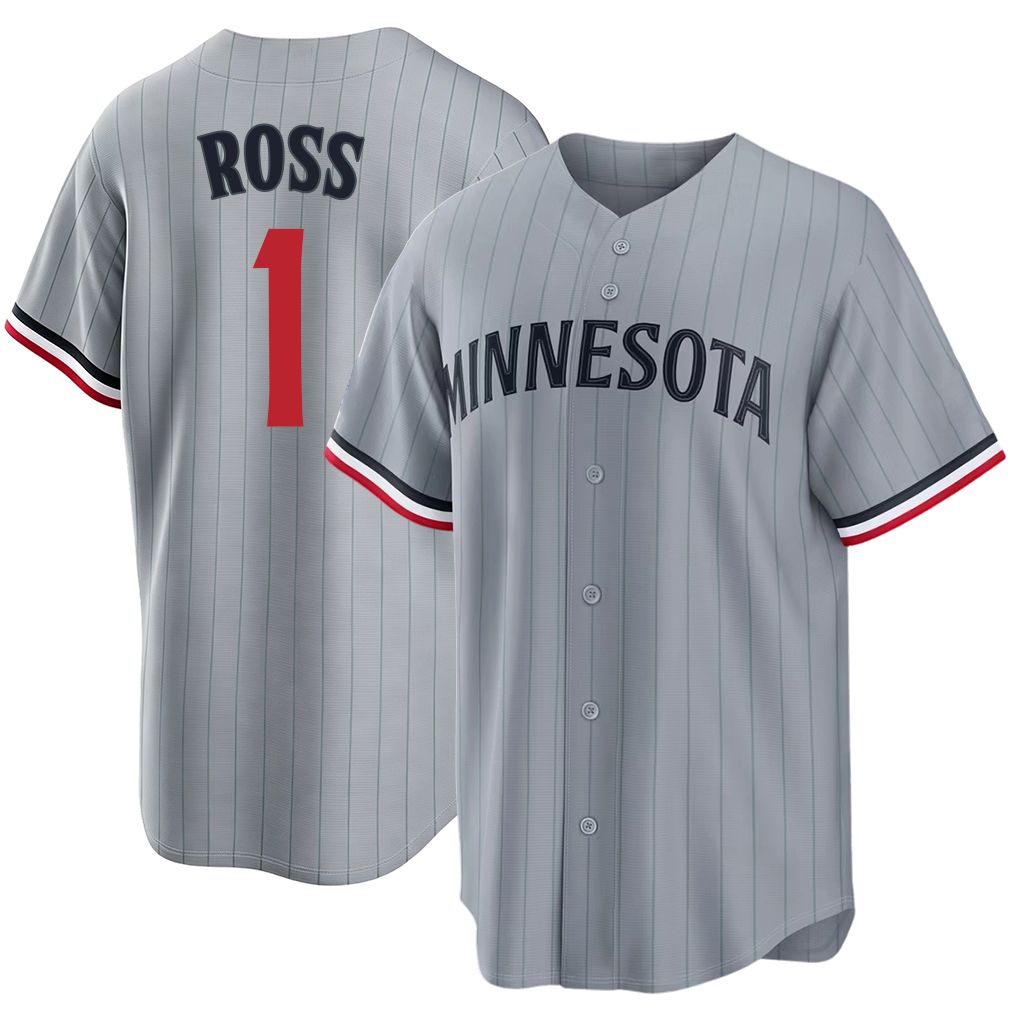 Minnesota #1 Ross Player Baseball Short Sleeve Gray Jersey Ben For Men Women Youth Gift