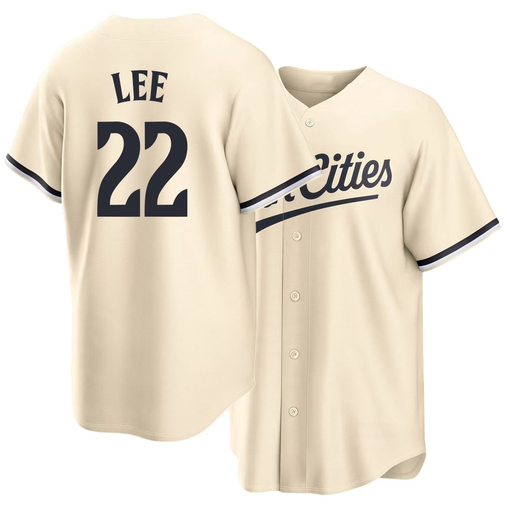 Minnesota #22 Lee Player Baseball Short Sleeve Cream Jersey Brooks For Men Women Youth Gift